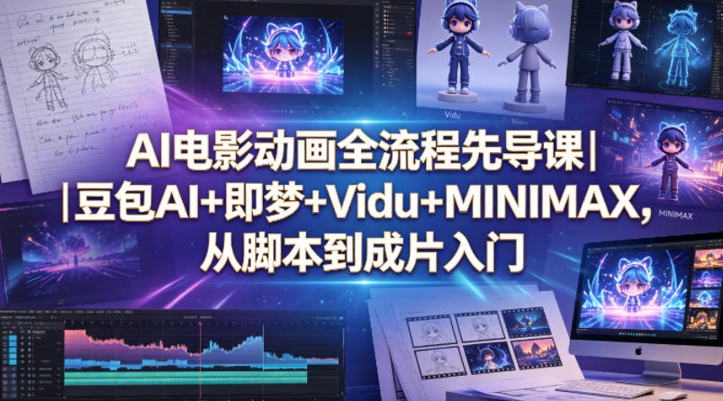 AI电影动画全流程先导课｜豆包AI+即梦+Vidu+MINIMAX，从脚本到成片入门-黑马项目网