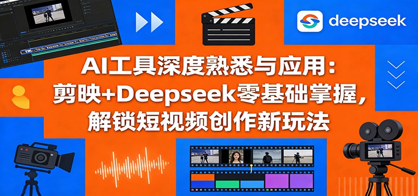 AI工具深度熟悉与应用：剪映+Deepseek零基础掌握，解锁短视频创作新玩法-黑马项目网
