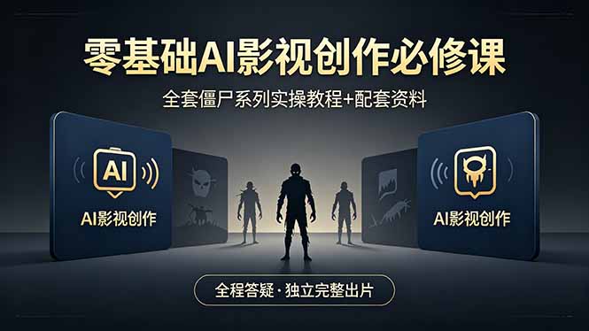 零基础AI影视创作必修课，全套僵尸系列实操教程加配套资料，全程答疑带你独立完整出片-黑马项目网