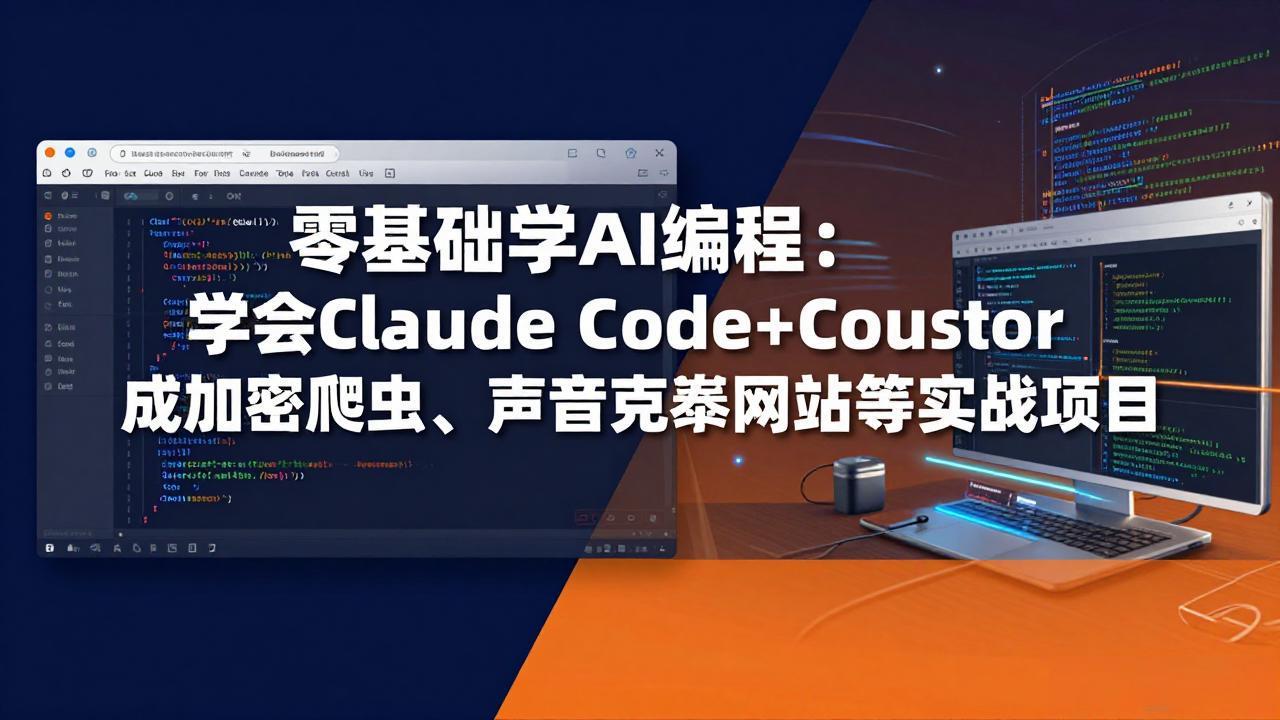 零基础学AI编程：学会Claude Code+Cursor完成加密爬虫、声音克隆网站等实战项目-黑马项目网