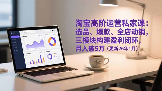 淘宝高阶运营私家课：选品、爆款、全店动销，三模块构建盈利闭环，月入破5万(更新26年1月-黑马项目网