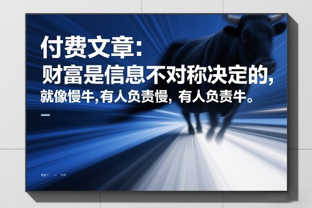 付费文章：财富是信息不对称决定的，就像慢牛，有人负责慢，有人负责牛-黑马项目网