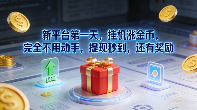 新平台第一天,挂G涨金币,完全不用动手,提现秒到,还有奖励【揭秘】-黑马项目网