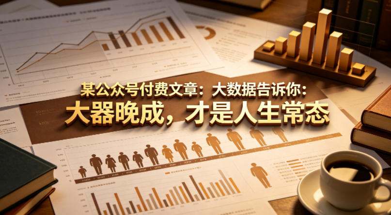 某公众号付费文章：大数据告诉你：大器晚成，才是人生常态-黑马项目网