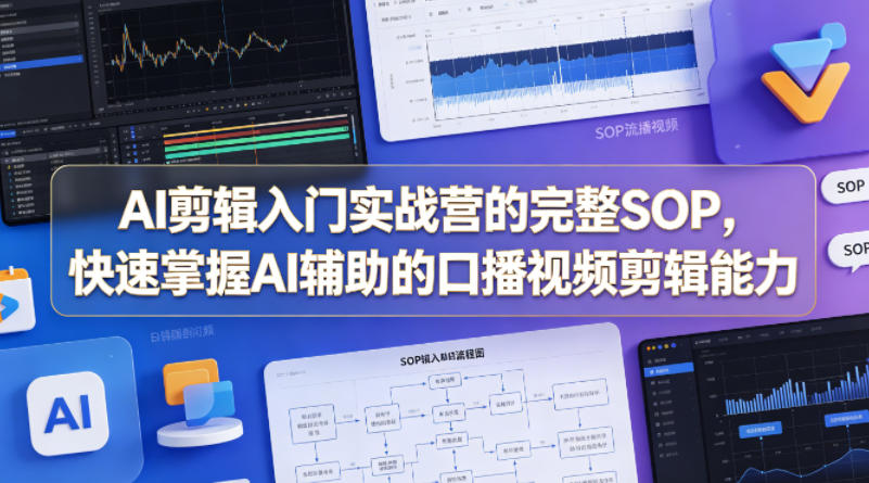 AI剪辑入门实战营的完整SOP，快速掌握AI辅助的口播视频剪辑能力-黑马项目网