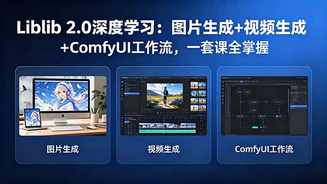 Liblib 2.0深度学习：图片生成+视频生成+ComfyUI工作流，一套课全掌握-黑马项目网