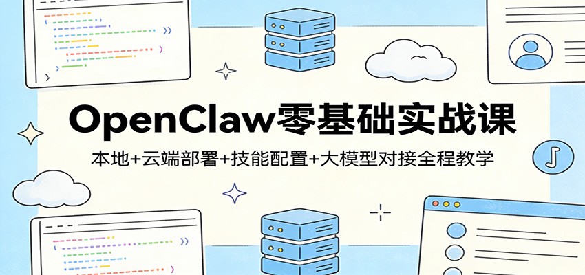 OpenClaw零基础实战课：本地+云端部署+技能配置+大模型对接全程教学-黑马项目网