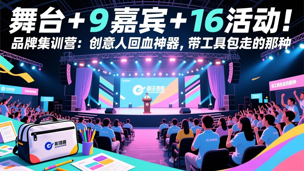 舞台 + 9 嘉宾 + 16 活动！品牌集训营：创意人回血神器，带工具包走的那种-黑马项目网