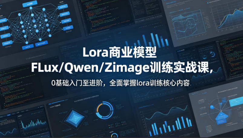 系统性学习Lora商业模型FLux／Qwen／Zimage训练实战课，0基础入门至进阶，全面掌握lora训练核心内容-黑马项目网