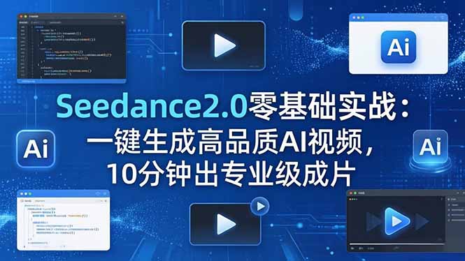 Seedance2.0零基础实战：一键生成高品质AI视频，10分钟出专业级成片-黑马项目网