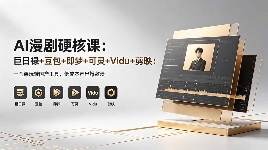 AI漫剧硬核课：巨日禄+豆包+即梦+可灵+Vidu+剪映：一套课玩转国产工具，低成本产出爆款漫剧-黑马项目网