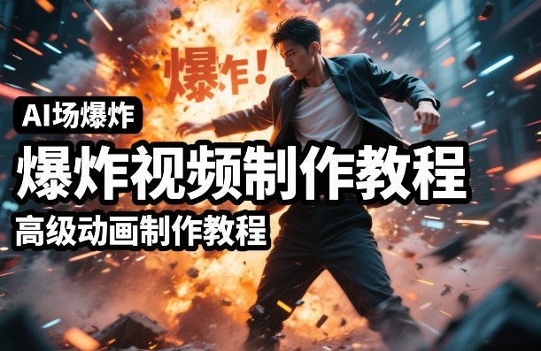 AI场景爆炸视频制作教程，利用人物实拍视频制作出高级的动画特效-黑马项目网