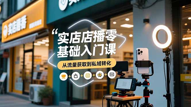 实体店播零基础入门课，实体店+短视频+直播+微信生态+私域社群，从流量获取到私域转化-黑马项目网