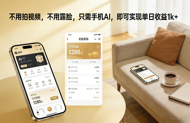 不用拍视频，不用露脸，只需手机AI，即可实现单日收益1k+【揭秘】-黑马项目网