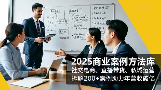 2025商业案例方法库，社交电商、直播带货、私域运营，拆解200+案例助力年营收破亿-黑马项目网