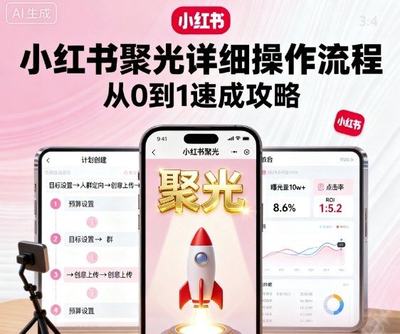 小红书聚光详细操作流程，小红书聚光从0到1速成攻略-黑马项目网