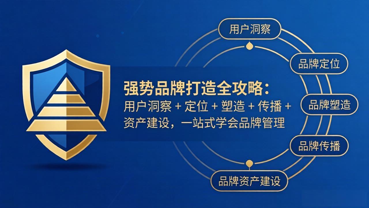 强势品牌打造全攻略：用户洞察 + 定位 + 塑造 + 传播 + 资产建设，一站式学会品牌管理-黑马项目网