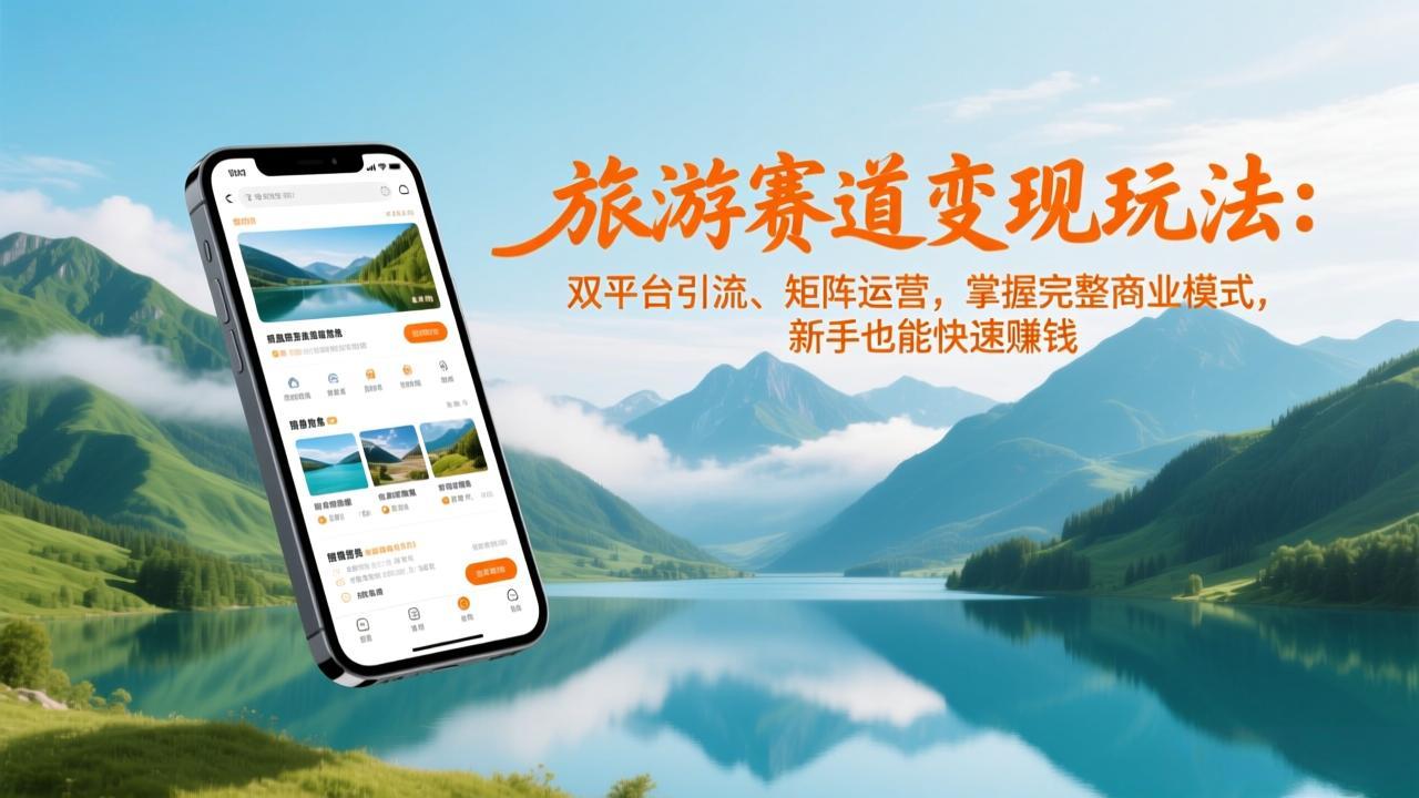 旅游赛道变现玩法：双平台引流、矩阵运营，掌握完整商业模式，新手也能快速赚钱-黑马项目网