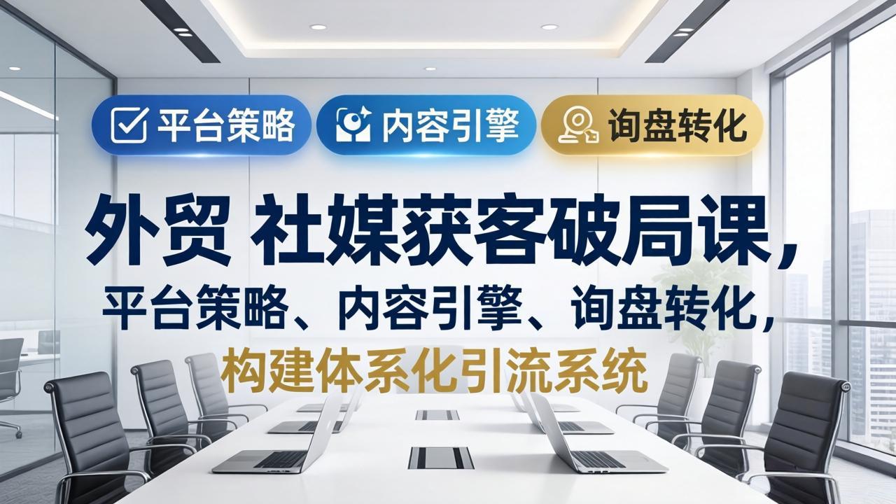 外贸 社媒获客破局课，平台策略、内容引擎、询盘转化，构建体系化引流系统(更新26年3月-黑马项目网