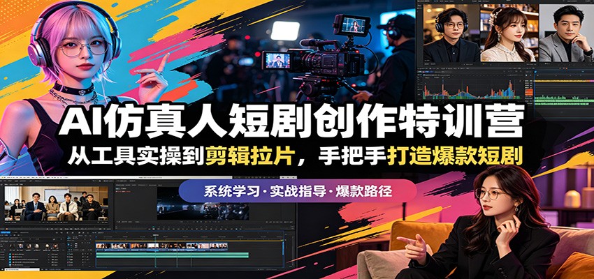 AI仿真人短剧创作特训营：从工具实操到剪辑拉片，手把手打造爆款短剧-黑马项目网