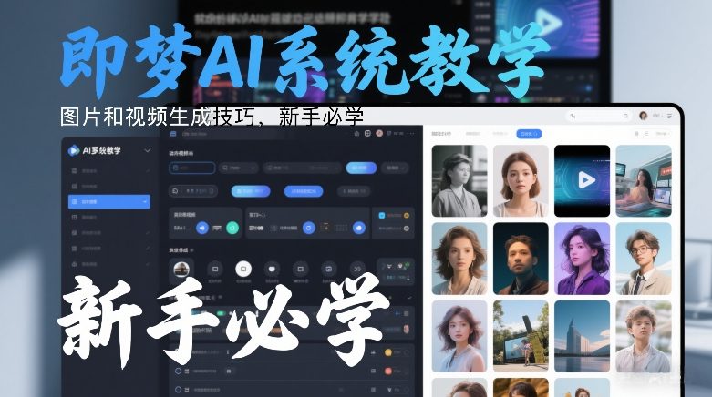即梦AI系统教学，图片和视频生成技巧，新手必学-黑马项目网