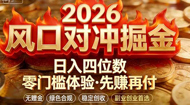 2026美金对冲套利，无赠金对冲策略保驾护航，低门槛易上手实操。单人单日收益2000+-黑马项目网