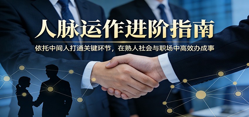 付费文章：人脉运作进阶指南，依托中间人打通关键环节，在熟人社会与职场中高效办成事-黑马项目网