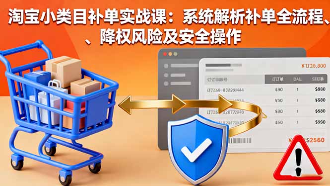 淘宝小类目补单实战课：系统解析补单全流程、降权风险及安全操作-黑马项目网