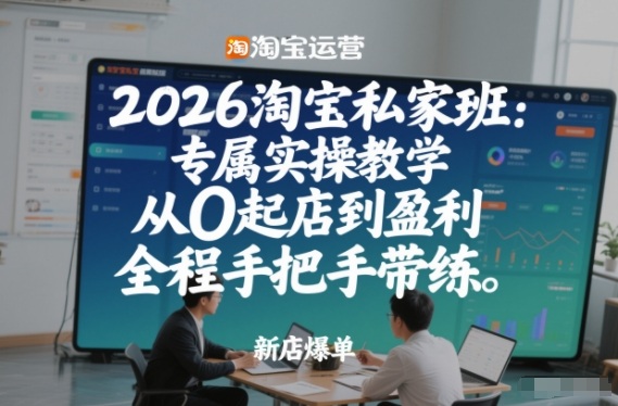 2026淘宝私家班：专属实操教学，从0起店到盈利，全程手把手带练-黑马项目网