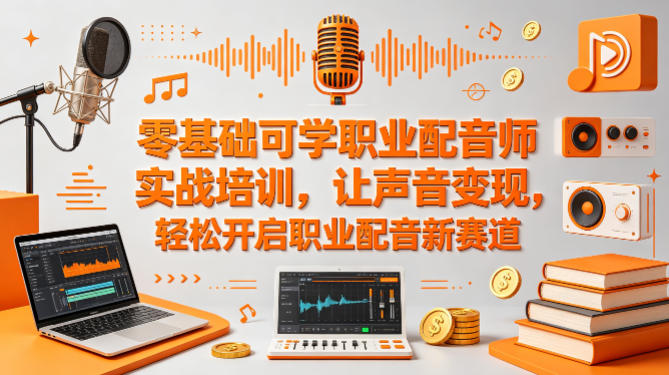零基础可学职业配音师实战培训，让声音变现，轻松开启职业配音新赛道-黑马项目网