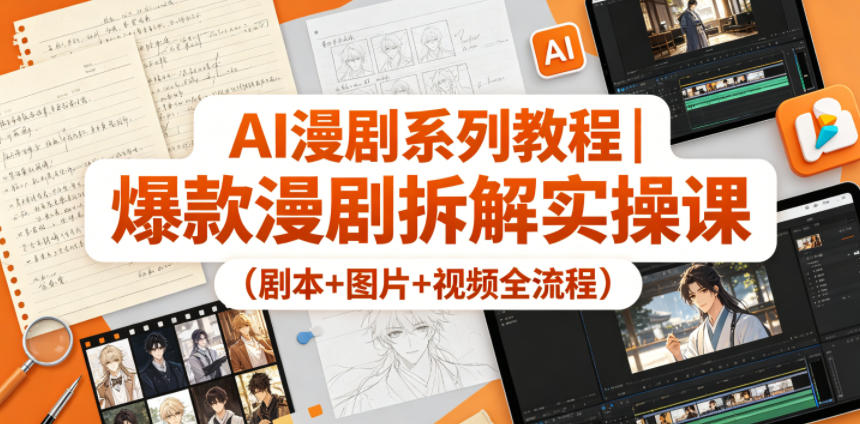 AI漫剧系列教程｜爆款漫剧拆解实操课(剧本+图片+视频全流程)-黑马项目网