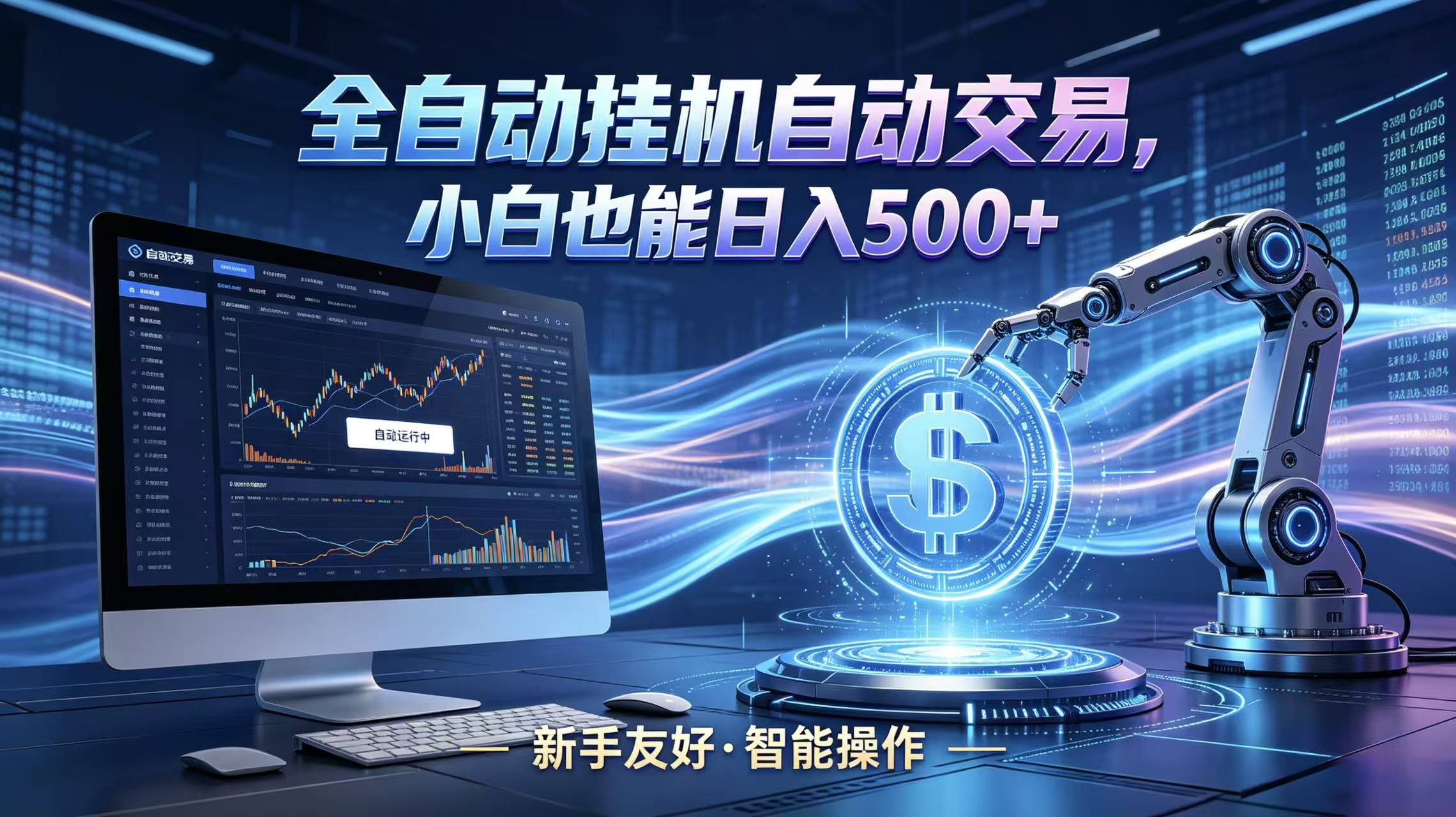 全新智能化交易助手，傻瓜式操作，小白也能快速上手，轻松实现日入500+-黑马项目网