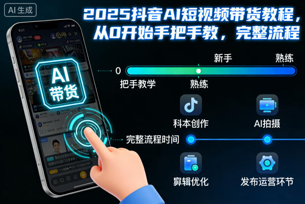 2025抖音AI短视频带货教程，从0开始手把手教，完整流程-黑马项目网