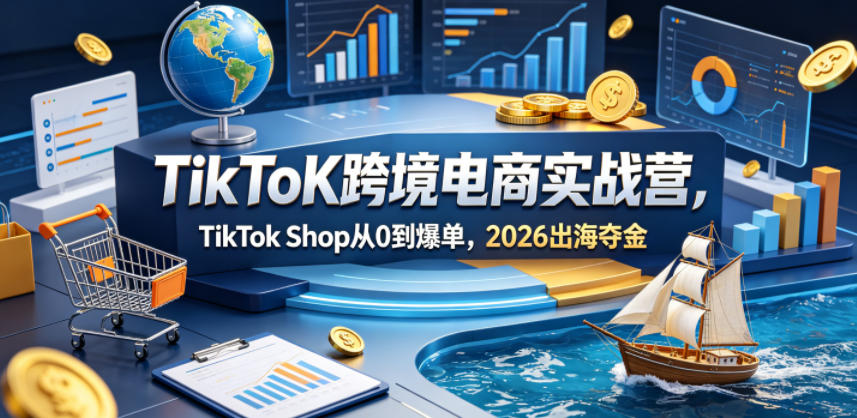 TikToK跨境电商实战营，TikTok Shop从0到爆单，2026出海夺金-黑马项目网