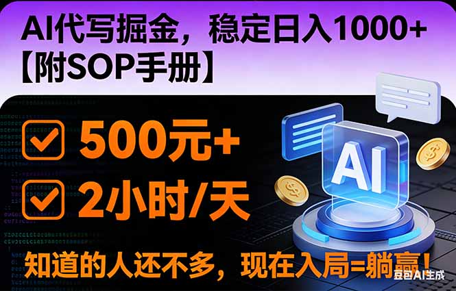 2026风口项目,AI代写掘金，稳定日入1000+，掌握核心技能【附SOP手册】-黑马项目网