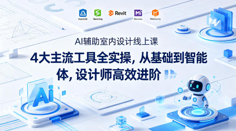 AI辅助室内设计线上课｜4大主流工具全实操，从基础到智能体，设计师高效进阶-黑马项目网