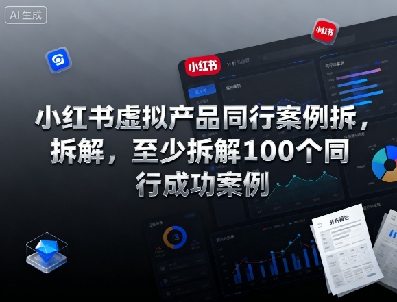 小红书虚拟产品同行案例拆解，至少拆解100个同行成功案例(完结)-黑马项目网