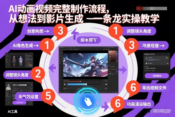 AI动画视频完整制作流程，从想法到影片生成一条龙实操教学-黑马项目网