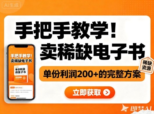 手把手教学！在小红书卖稀缺电子书，单份利润2张+的完整方案-黑马项目网