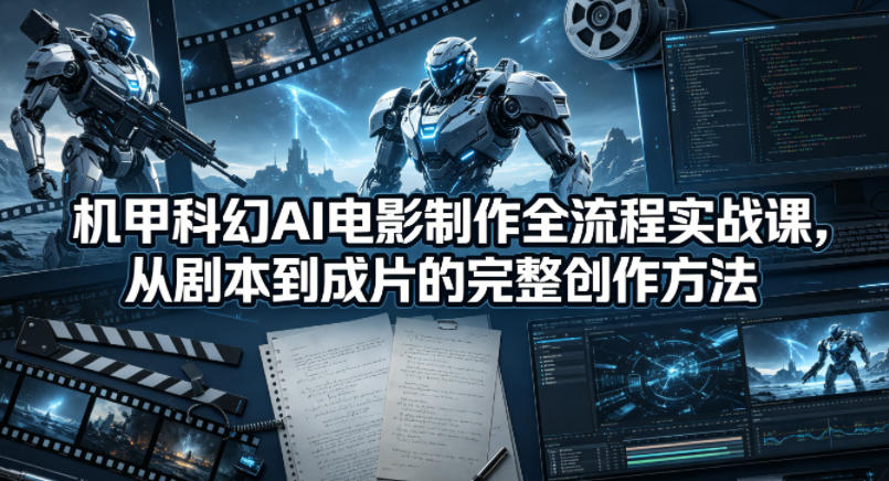机甲科幻AI电影制作全流程实战课，从剧本到成片的完整创作方法-黑马项目网