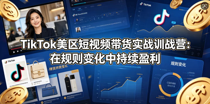 TikTok美区短视频带货实战训战营：在规则变化中持续盈利-黑马项目网