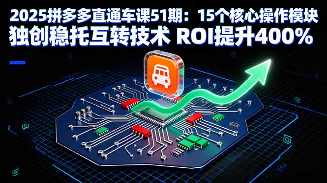 2025拼多多直通车课51期：15个核心操作模块 独创稳托互转技术 ROI提升400%-黑马项目网