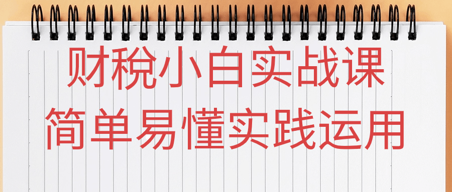 财稅小白实战课简单易懂实践运用-黑马项目网