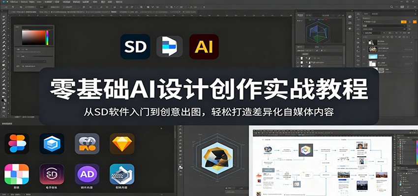 零基础AI设计创作实战教程：从SD软件入门到创意出图，轻松打造差异化自媒体内容-黑马项目网
