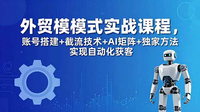 外贸新模式实战课程-更新5月，账号搭建+截流技术+AI矩阵+独家方法实现自动化获客-黑马项目网