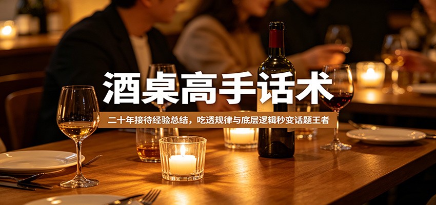酒桌高手话术：二十年接待经验总结，吃透规律与底层逻辑秒变话题王者-黑马项目网