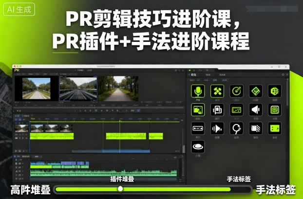 PR剪辑技巧进阶课，PR插件+手法进阶课程-黑马项目网