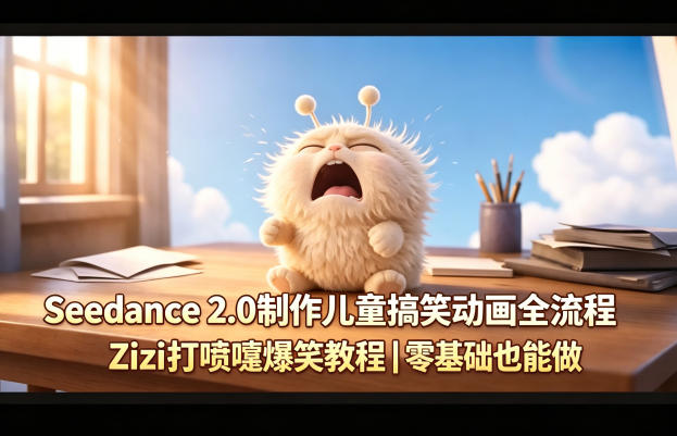Seedance 2.0制作儿童搞笑动画全流程Zizi打喷嚏爆笑教程｜零基础也能做-黑马项目网