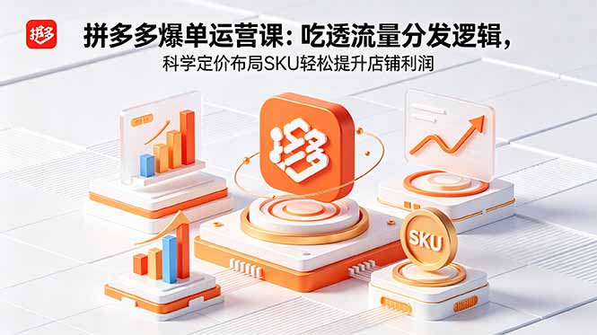 拼多多爆单运营实战课：吃透流量分发逻辑，科学定价布局SKU轻松提升店铺利润-黑马项目网
