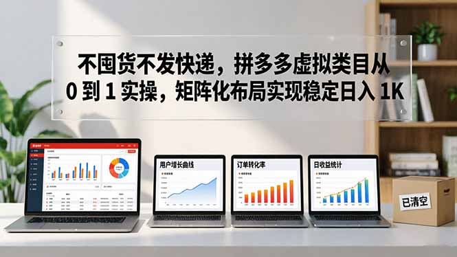 不囤货不发快递，拼多多虚拟类目从 0 到 1 实操，矩阵化布局实现稳定日入 1K-黑马项目网
